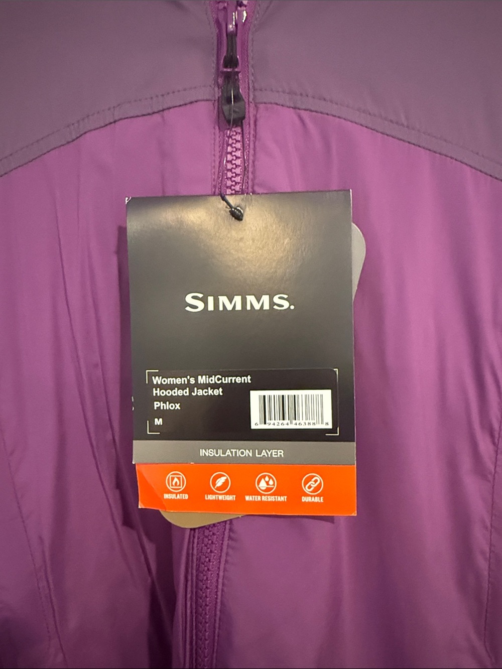NWT Simms Women's Two-Tone Purple Insulated Hooded Puffer Jacket - Picture 4 of 4